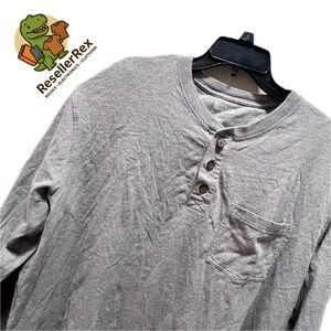 Duluth Trading Co.‎ Mens Long Sleeve Henley Relaxed Fit Shirt XL Gray